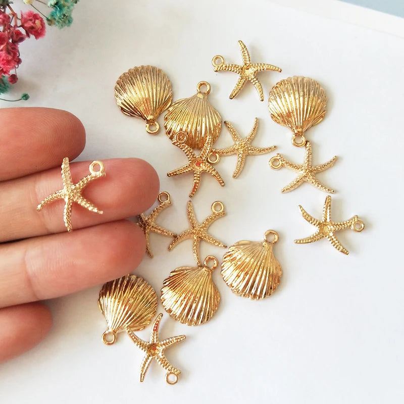 Starfish shell charms