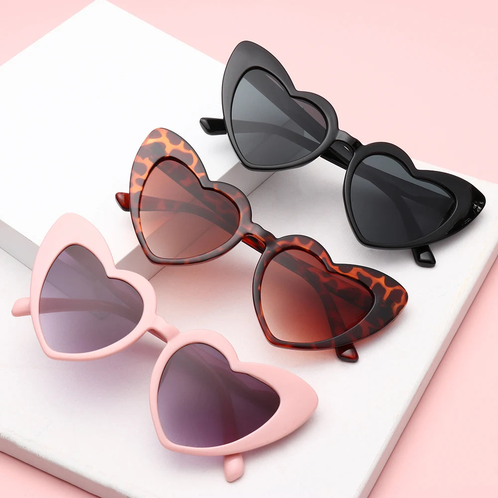 Heart Sunglasses Women Brand Designer Cat Eye Sun Glasses Female Retro Love Heart Shaped Glasses Ladies UV400 Protection