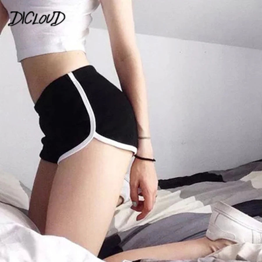 DICLOUD Fashion Stretch Waist Casual Shorts Woman High Waist Black White Shorts Harajuku Beach 2024 Sexy Short Women'S Clothing